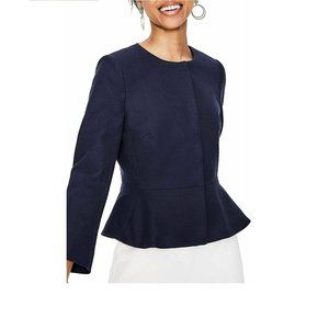 BODEN Women's Polperro Collarless Jacket | Size 6 | Blue